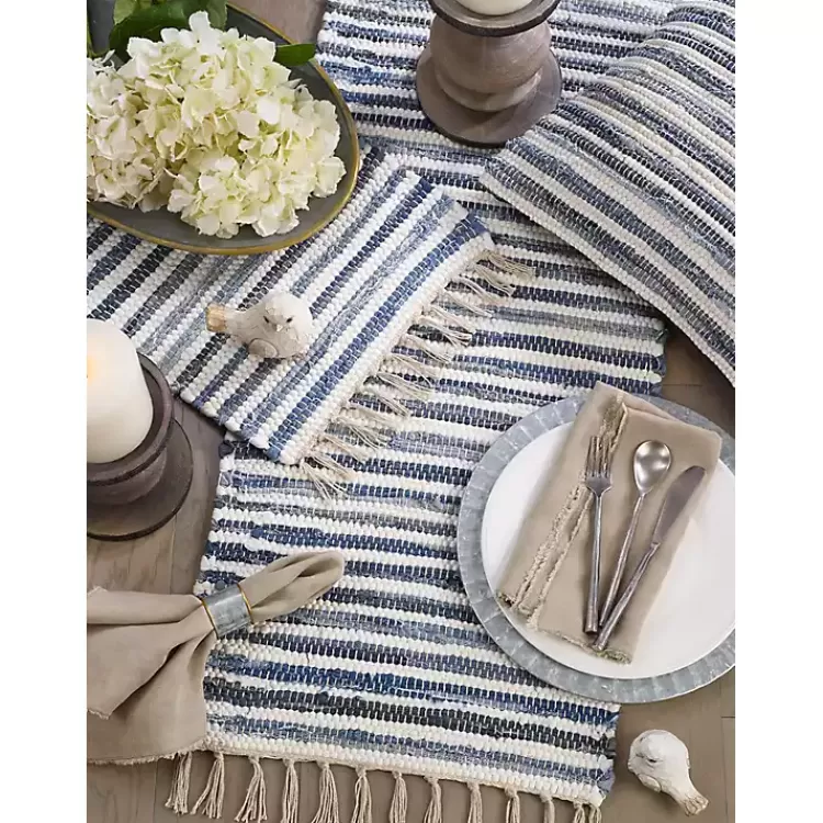blue_striped_chindi_cotton_table_runner_2.webp Blue Striped Chindi Cotton Table Runner>Kirklands Home Best
