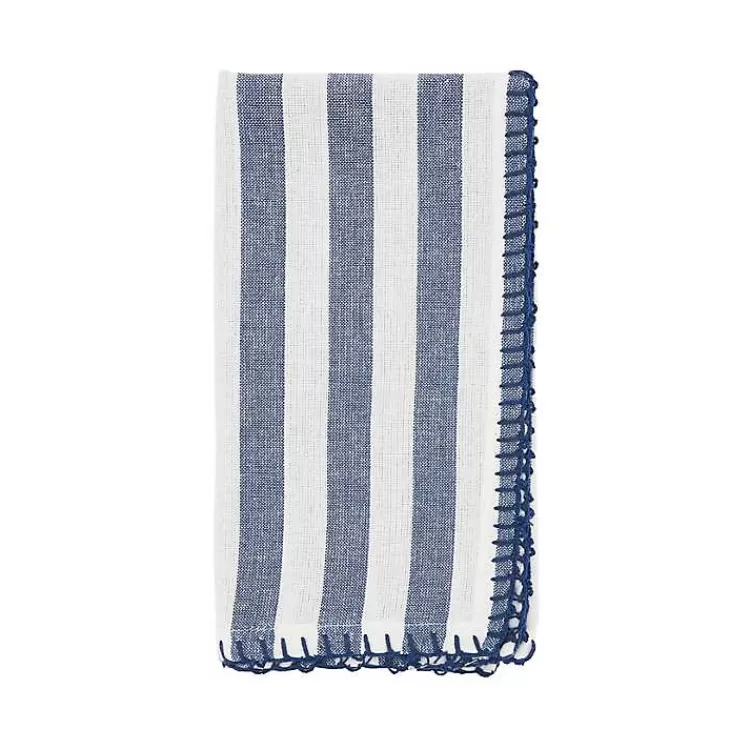 Blue Striped Whipstich Napkins, Set of 4>Kirklands Home Cheap