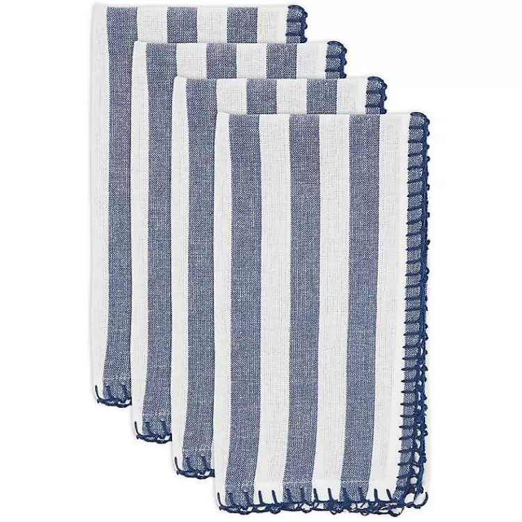 blue_striped_whipstich_napkins_set_of__2.webp Blue Striped Whipstich Napkins, Set of 4>Kirklands Home Cheap
