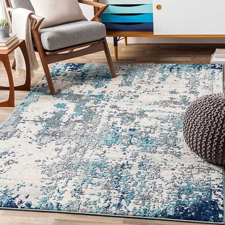 Blue Sutton Contemporary Area Rug, 5x7>Kirklands Home Outlet