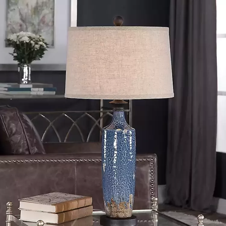 Blue Textured Ceramic Table Lamp>Kirklands Home Best