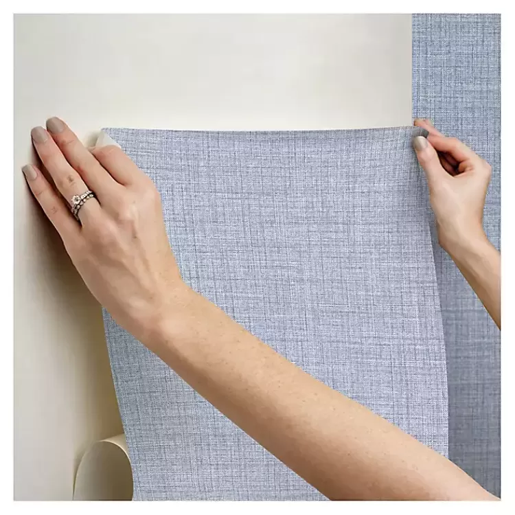 blue_textured_faux_fabric_peel__stick_wallpaper_6.webp Textured Faux Fabric Peel & Stick Wallpaper>Kirklands Home Fashion