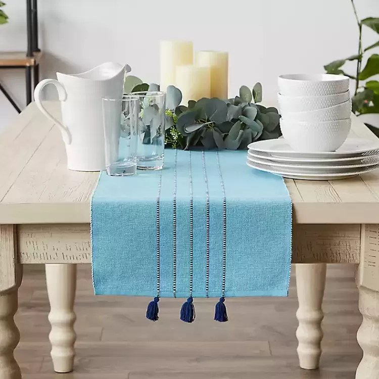 blue_thera_stripe_table_runner_3.webp Thera Stripe Table Runner>Kirklands Home Online