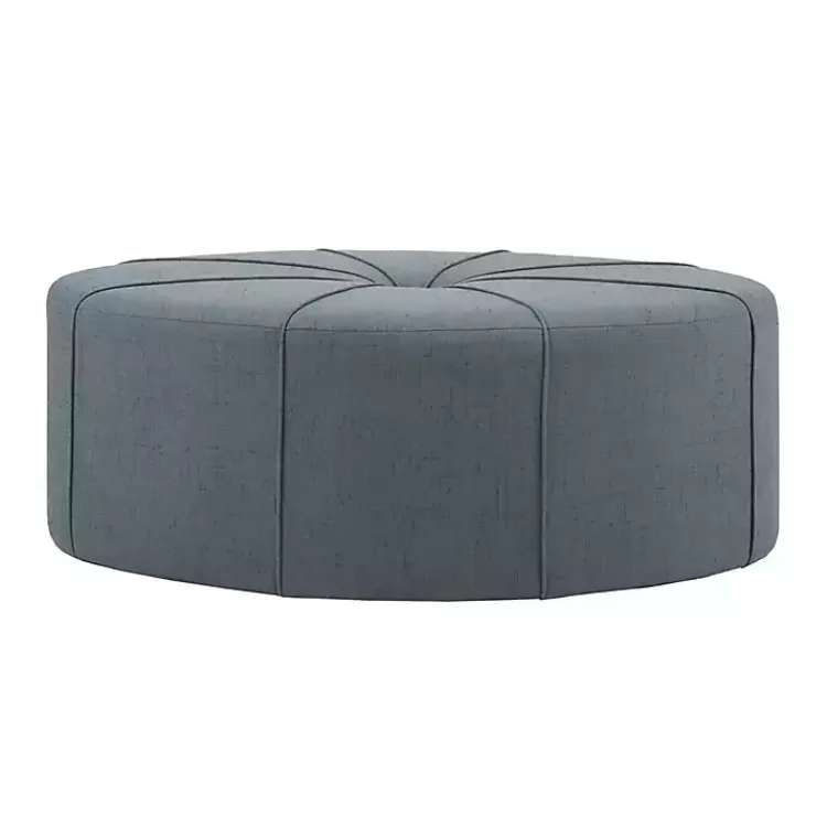Thick Welting Center Button Oval Ottoman>Kirklands Home Fashion