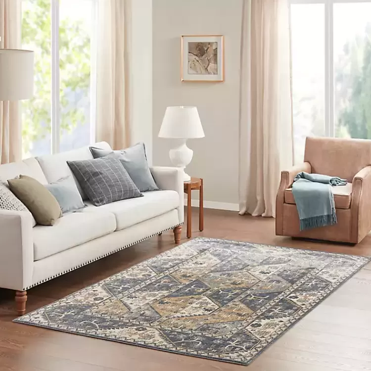 Blue Tile Border Area Rug, 8x10>Kirklands Home Cheap