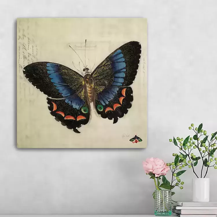 Blue Vintage Butterfly Canvas Art Print>Kirklands Home Hot