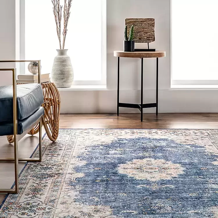 blue_vintage_floral_washable_area_rug_x_7.webp Vintage Floral Washable Area Rug, 5x8>Kirklands Home Sale