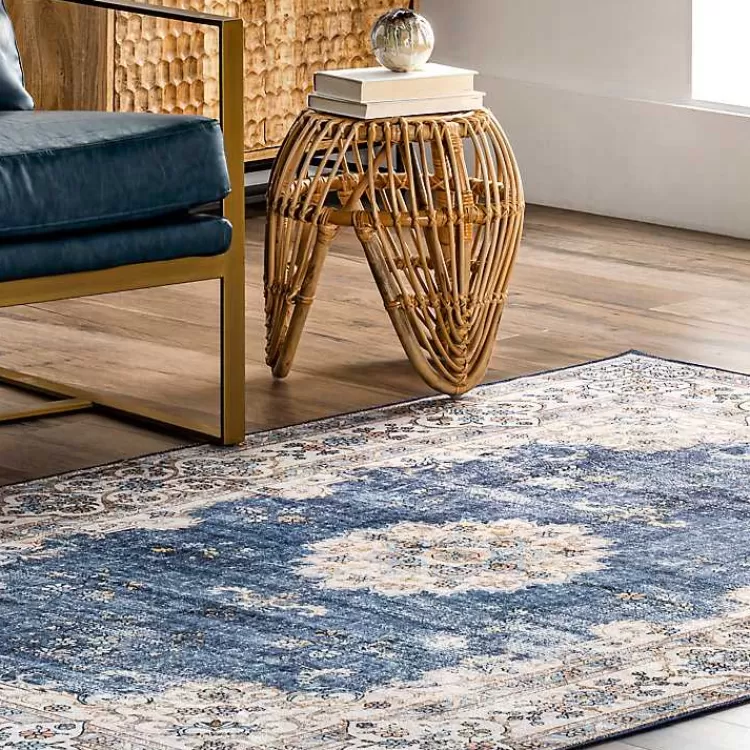 blue_vintage_floral_washable_area_rug_x_8.webp Vintage Floral Washable Area Rug, 5x8>Kirklands Home Sale