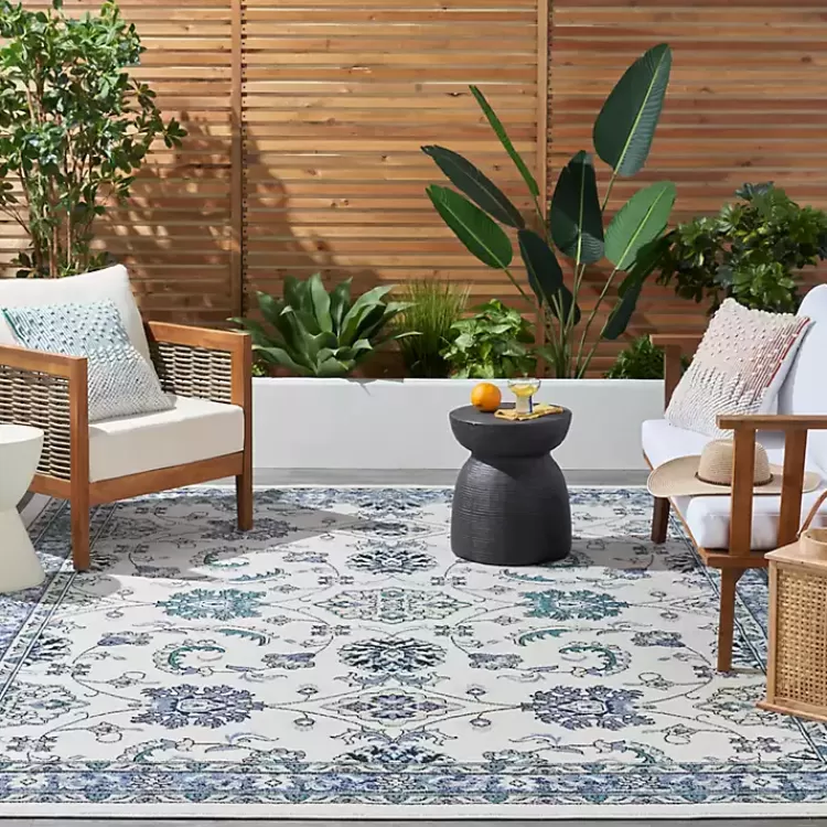 Blue Vintage Medallion Indoor/Outdoor Rug, 8x10>Kirklands Home Cheap