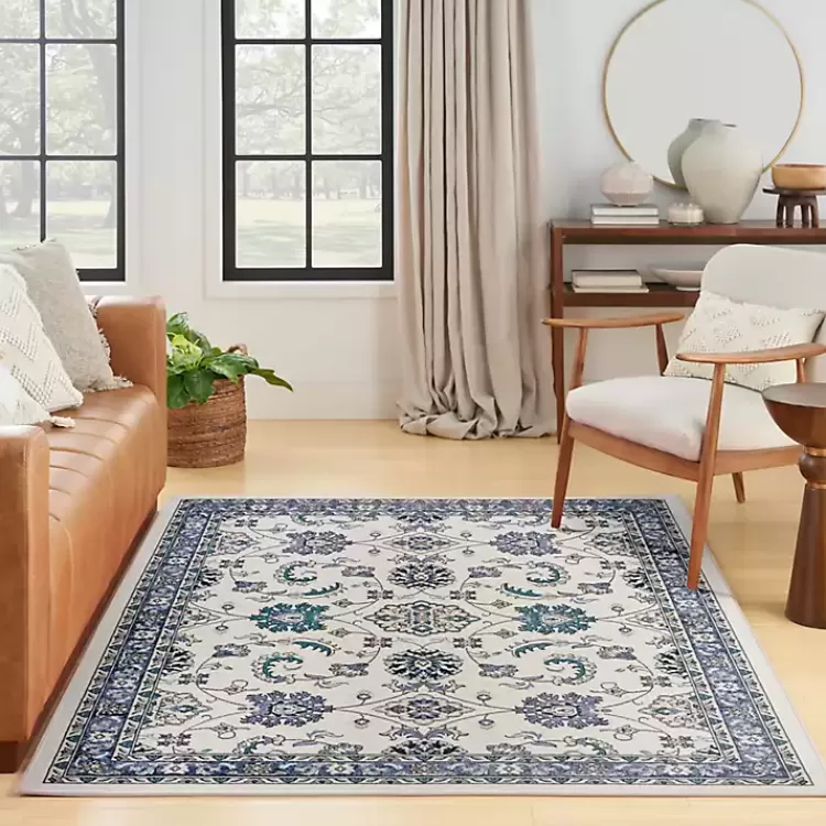 Blue Vintage Medallion Indoor/Outdoor Rug, 4x6>Kirklands Home Fashion