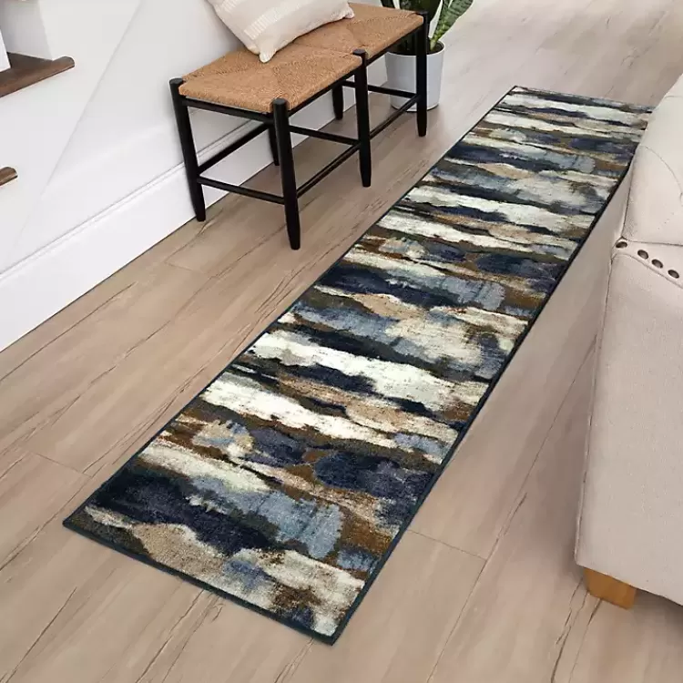 Blue Watercolor Abstract Runner, 2x8>Kirklands Home Best Sale