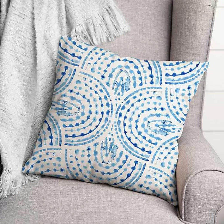 Blue Watercolor Arc Outdoor Throw Pillow>Kirklands Home Sale