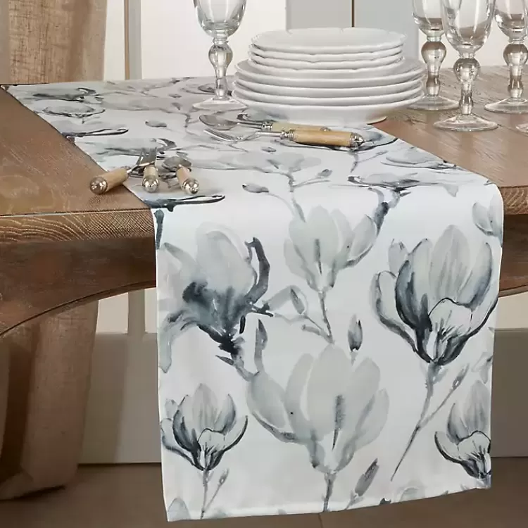 Blue Watercolor Floral Table Runner>Kirklands Home Best Sale