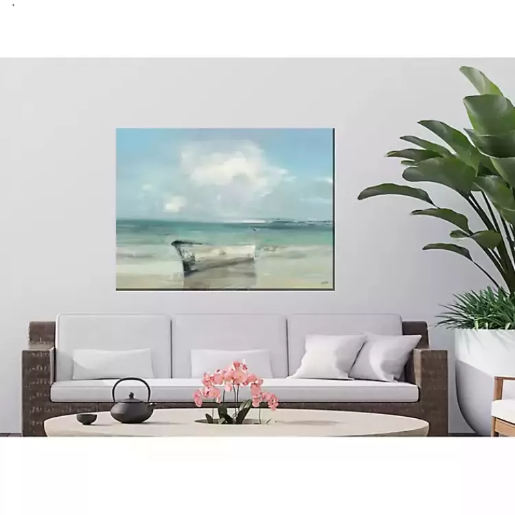 Boat on Shore Outdoor Canvas Art Print>Kirklands Home Store