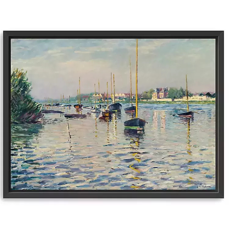 Boats at Anchor on Seine Canvas Print, 42x32 in.>Kirklands Home Discount