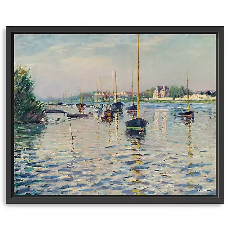 Boats at Anchor on Seine Canvas Print, 22x18 in.>Kirklands Home Outlet