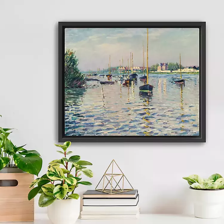 Boats at Anchor on Seine Canvas Print, 22x18 in.>Kirklands Home Outlet