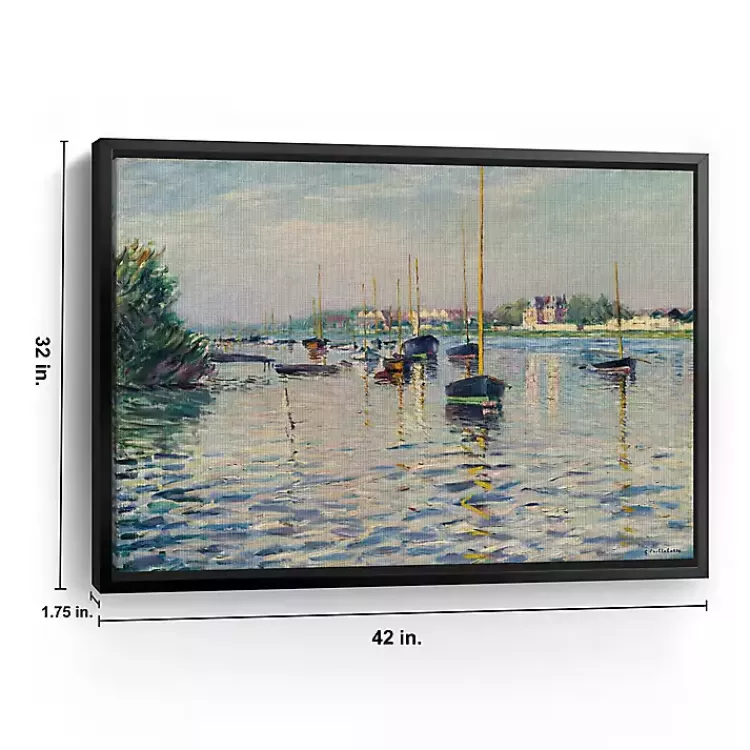 Boats at Anchor on Seine Canvas Print, 42x32 in.>Kirklands Home Discount