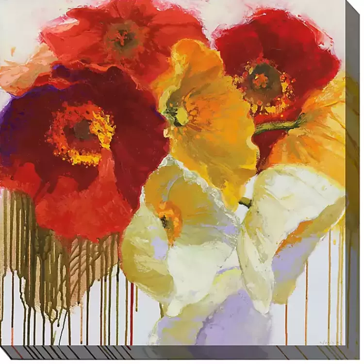 Bold Faced Flowers Outdoor Canvas Art Print>Kirklands Home Online