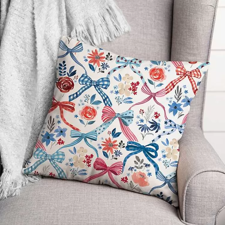 Bows and Flowers 4th of July Indoor/Outdoor Pillow>Kirklands Home Flash Sale