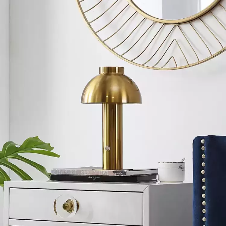 Brass Dome LED Cordless Table Lamp, 12 in.>Kirklands Home Hot