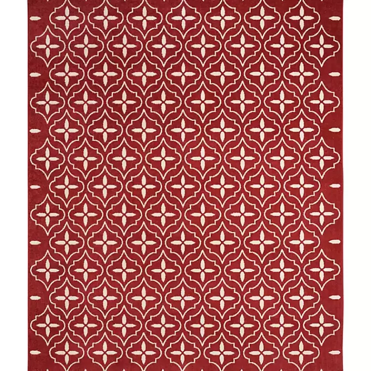 Brick & Ivory Quatrefoil Indoor/Outdoor Rug, 8x10>Kirklands Home Cheap