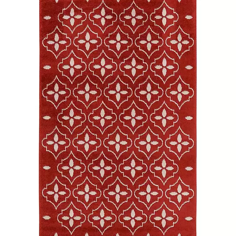 Brick & Ivory Quatrefoil Indoor/Outdoor Rug, 4x6>Kirklands Home Store