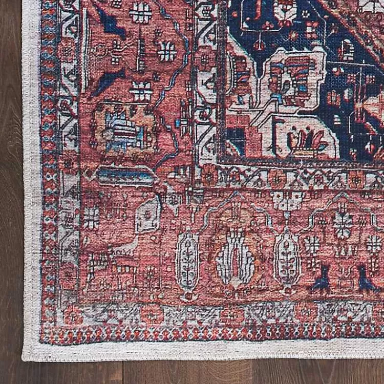 Brick Vintage Medallion Washable Area Rug, 5x7>Kirklands Home Clearance
