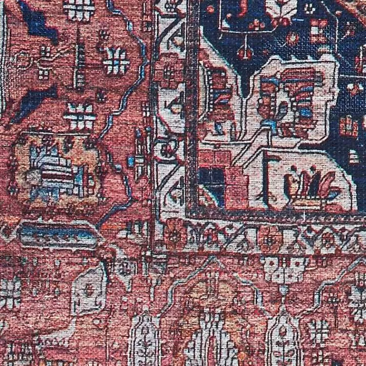 Brick Vintage Medallion Washable Area Rug, 5x7>Kirklands Home Clearance