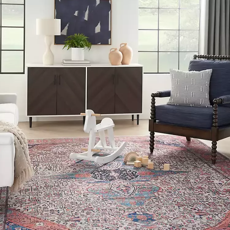 Brick Vintage Medallion Washable Area Rug, 5x7>Kirklands Home Clearance