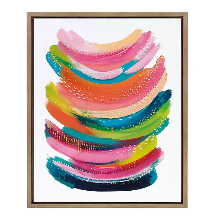 Bright Abstract Framed Canvas Art Print>Kirklands Home Cheap
