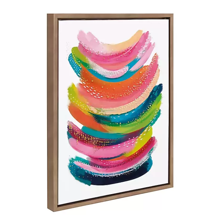 Bright Abstract Framed Canvas Art Print>Kirklands Home Cheap