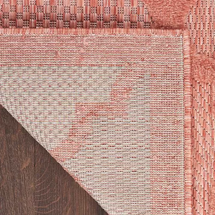 Bright Coral Trellis Outdoor Area Rug, 4x6>Kirklands Home Outlet