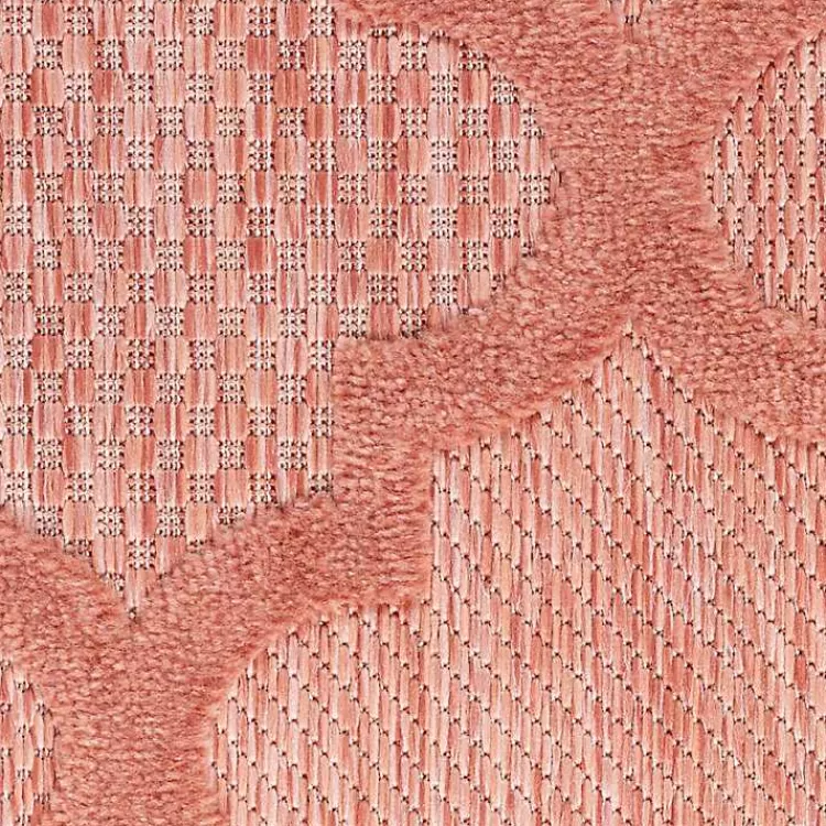 Bright Coral Trellis Outdoor Area Rug, 4x6>Kirklands Home Outlet