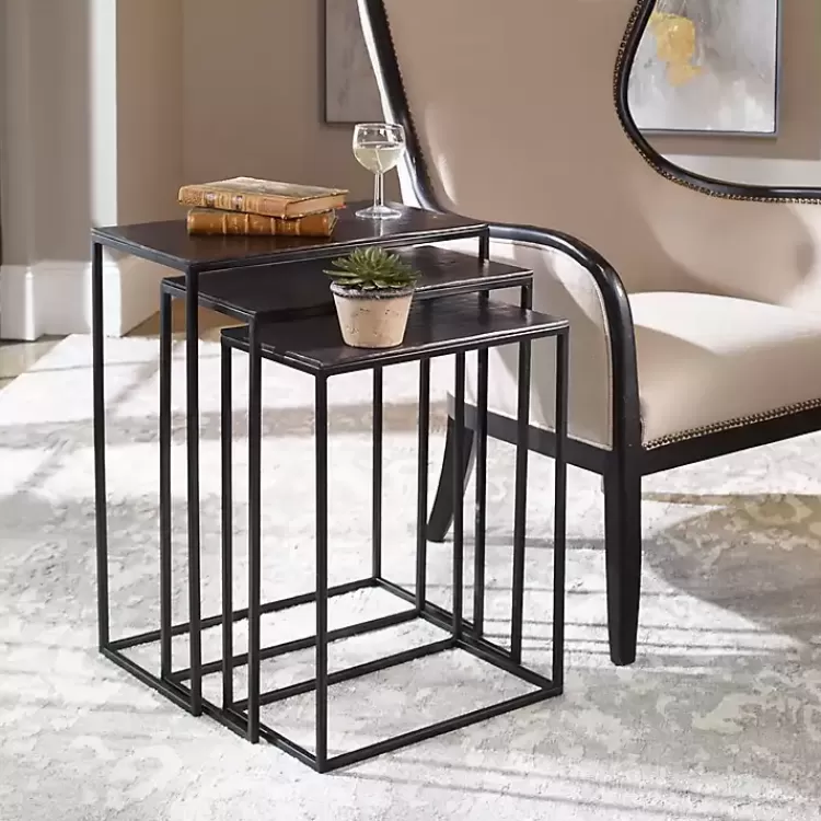 bronze__black_metal_nesting_side_tables_set_of__2.webp Bronze & Metal Nesting Side Tables, Set of 3>Kirklands Home Shop
