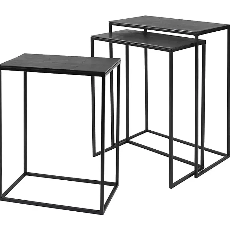 bronze__black_metal_nesting_side_tables_set_of__3.webp Bronze & Metal Nesting Side Tables, Set of 3>Kirklands Home Shop