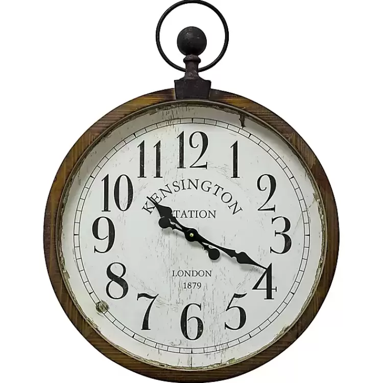 Bronze Kensington Station Pocket Wall Clock>Kirklands Home Fashion