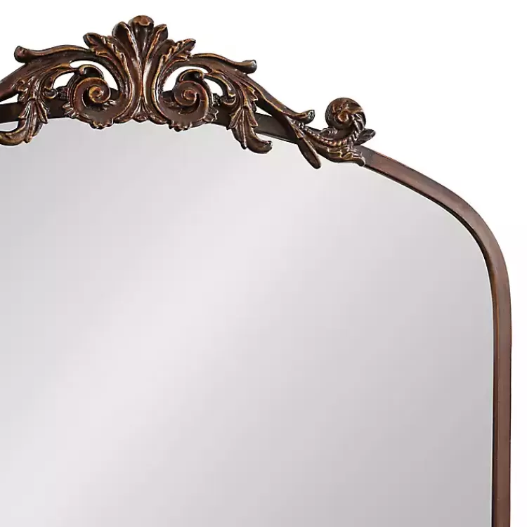 bronze_metal_arch_ornate_crown_wall_mirror_3.webp Bronze Metal Arch Ornate Crown Wall Mirror>Kirklands Home Clearance