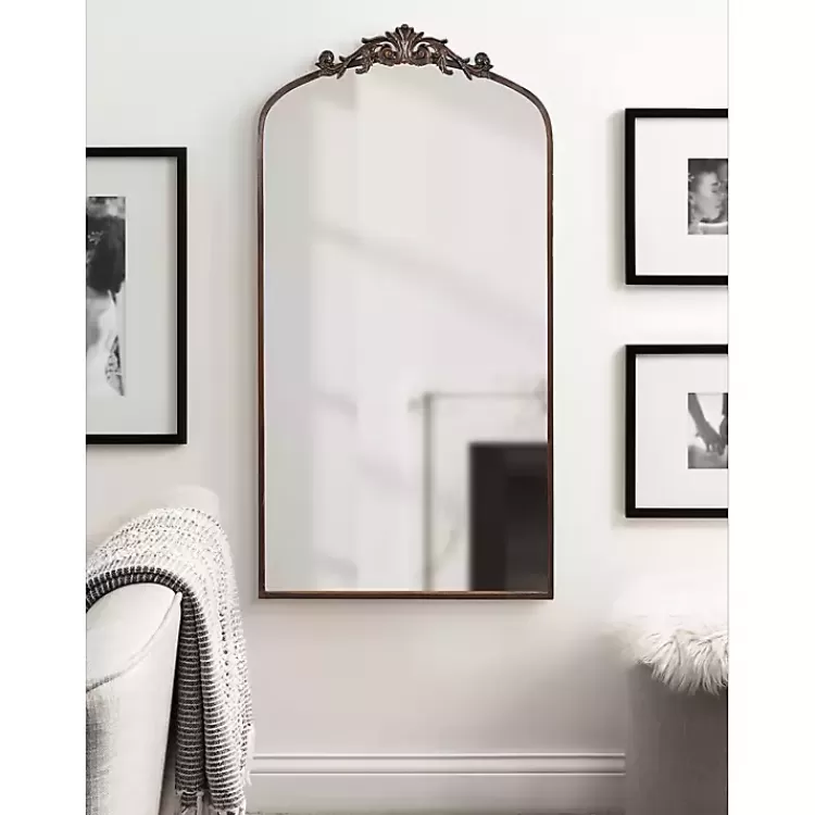 bronze_metal_arch_ornate_crown_wall_mirror_5.webp Bronze Metal Arch Ornate Crown Wall Mirror>Kirklands Home Clearance