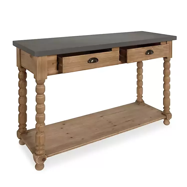 brown_and_gray_wood_drawer_console_table_4.webp Brown and Gray Wood 2-Drawer Console Table>Kirklands Home Outlet