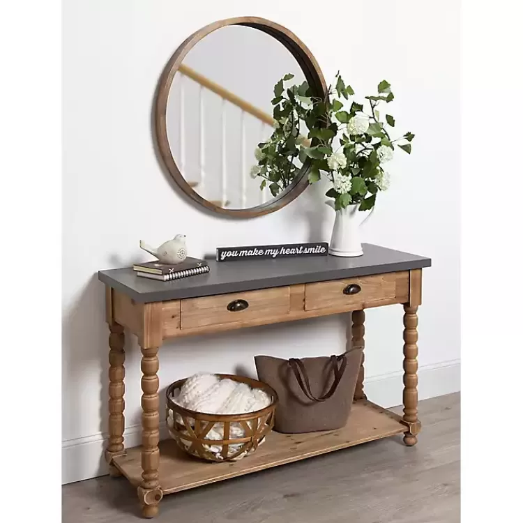 brown_and_gray_wood_drawer_console_table_5.webp Brown and Gray Wood 2-Drawer Console Table>Kirklands Home Outlet