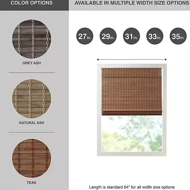 Bamboo Light Filtering Roman Shade, 31 in.>Kirklands Home Clearance