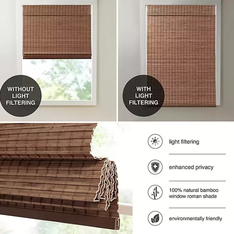 Bamboo Light Filtering Roman Shade, 33 in.>Kirklands Home Online