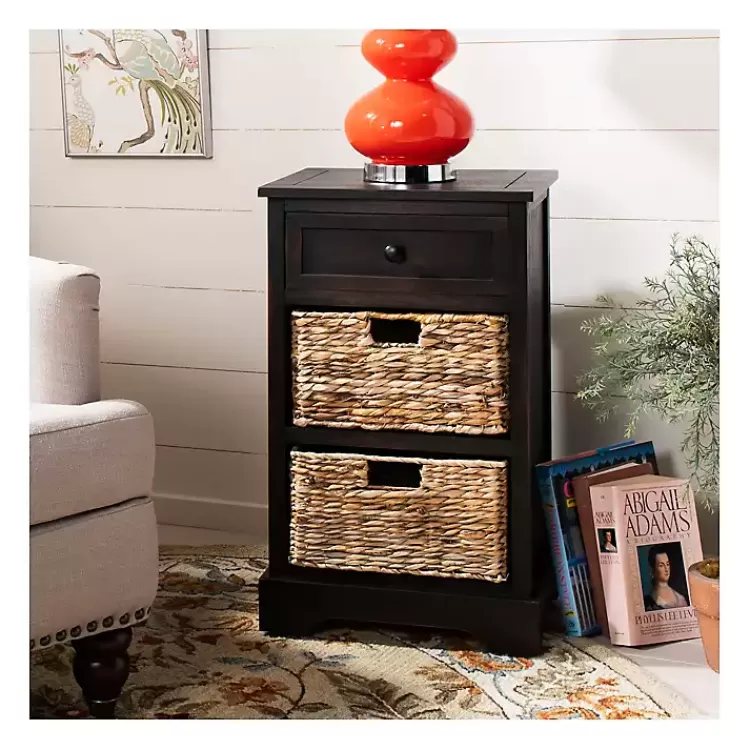 Cora Accent Table with Woven Storage Baskets>Kirklands Home Store