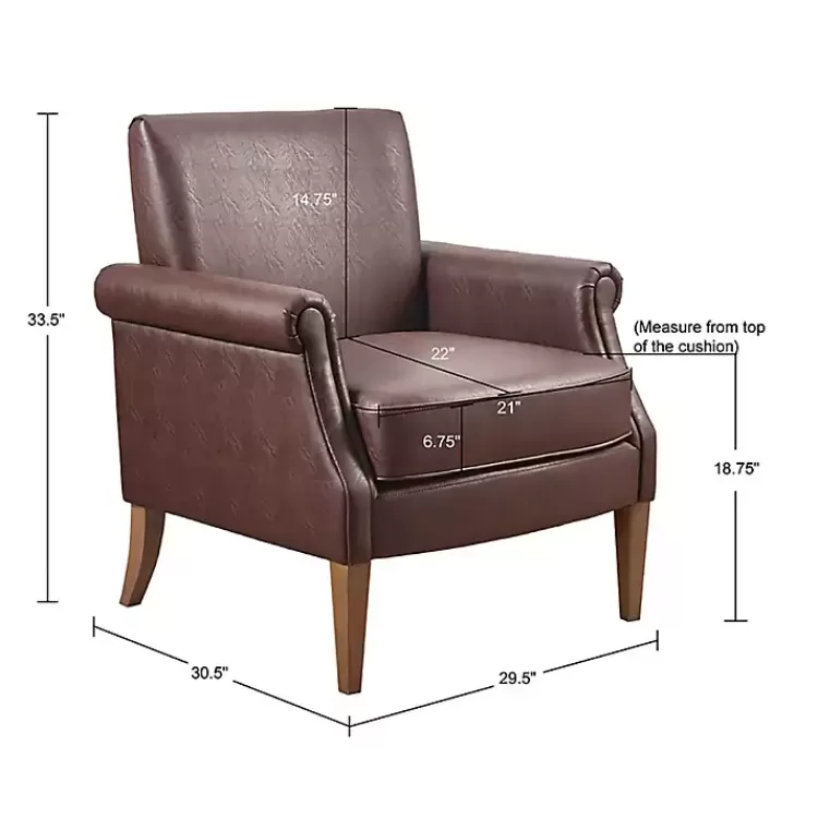 brown_faux_leather_classic_accent_chair_6.webp Faux Leather Classic Accent Chair>Kirklands Home Flash Sale