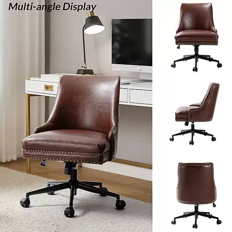 brown_faux_leather_rocking_office_chair_2.webp Faux Leather Rocking Office Chair>Kirklands Home Store