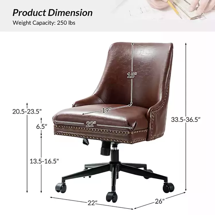 brown_faux_leather_rocking_office_chair_3.webp Faux Leather Rocking Office Chair>Kirklands Home Store