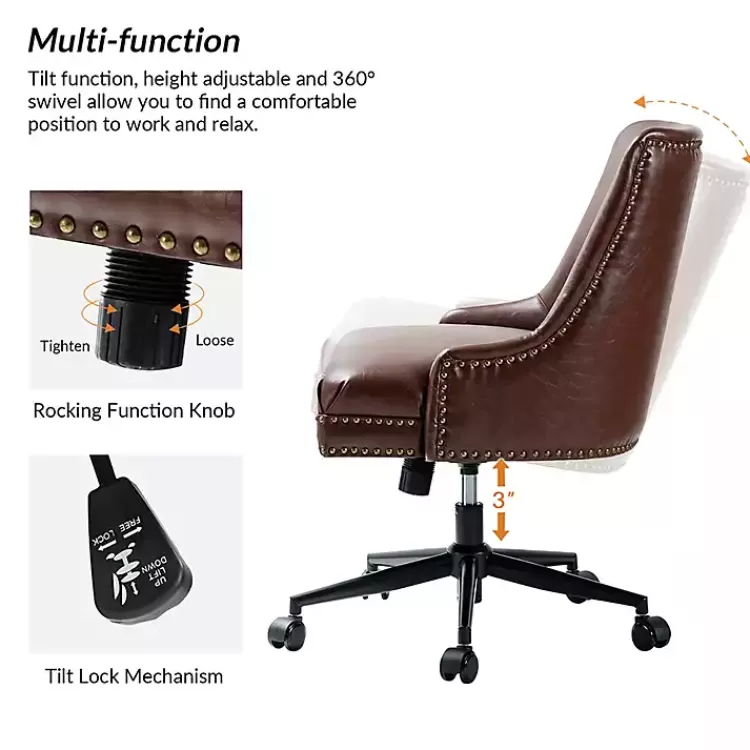 brown_faux_leather_rocking_office_chair_4.webp Faux Leather Rocking Office Chair>Kirklands Home Store