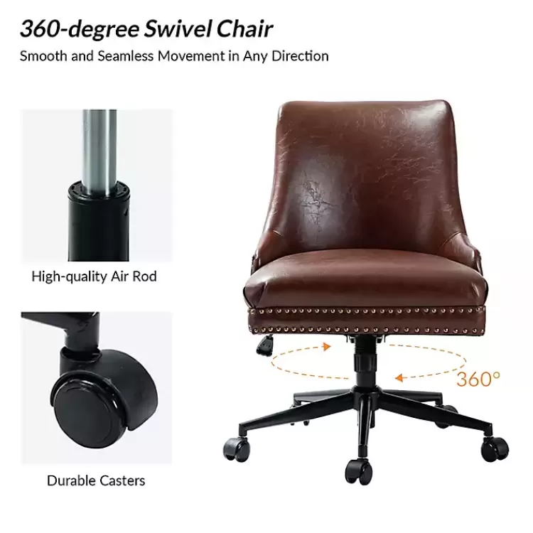 brown_faux_leather_rocking_office_chair_5.webp Faux Leather Rocking Office Chair>Kirklands Home Store