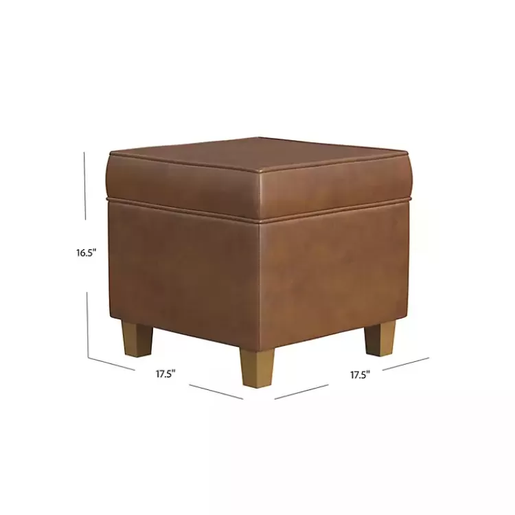 Faux Leather Square Storage Ottoman>Kirklands Home Hot